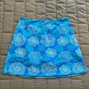 Blue Patterned Women's Skort